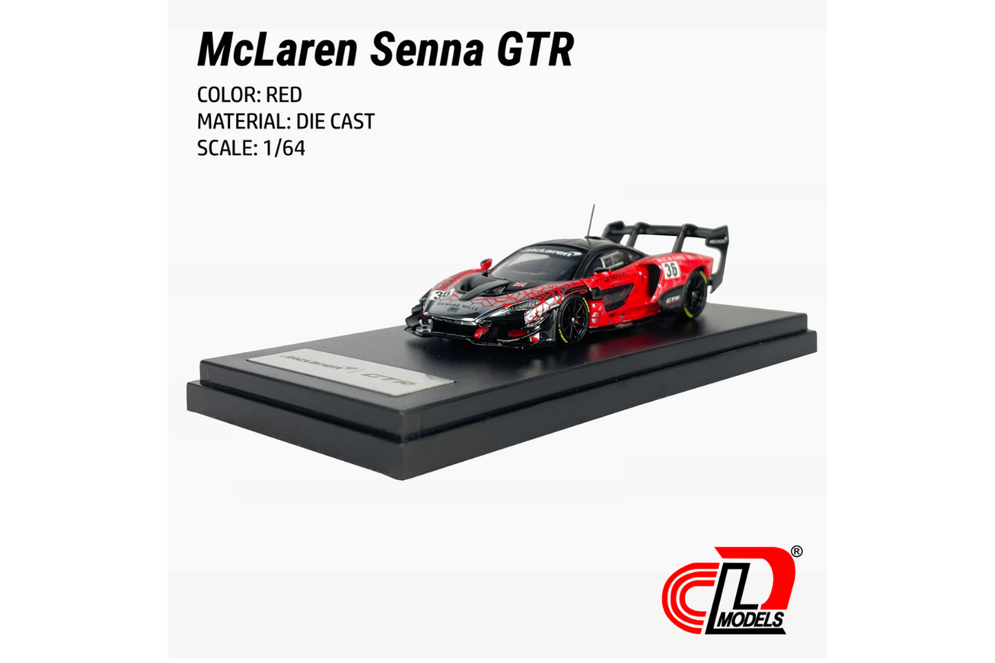 LCD Model 1/64 McLaren Senna GTR #36 Red