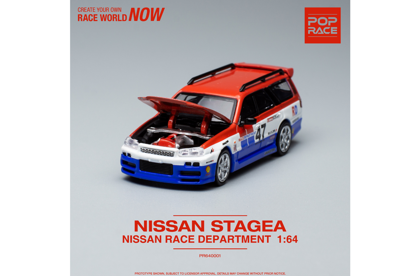 Pop Race 1/64 Nissan Stagea GT-R (R34) Wagon Nissan Race Department