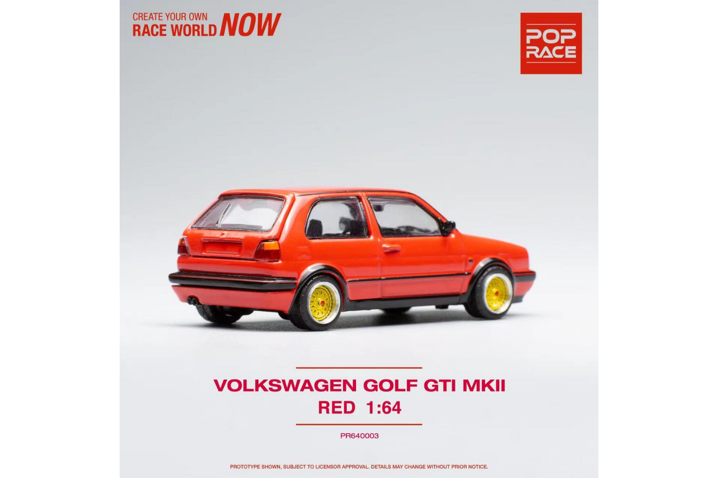 Pop Race 1/64 Volksagen Golf GTI MK2 in Red