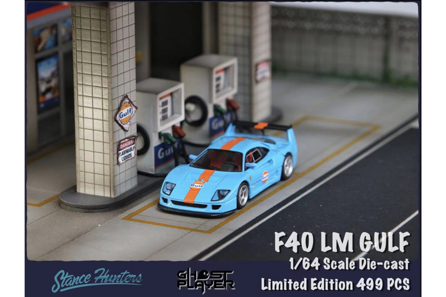 Stance Hunters 1/64 Ferrari F40LM in Gulf Livery