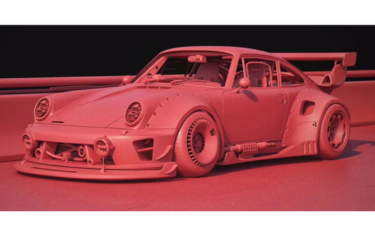 DCM 1/64 Porsche 911 RWB964 in Matte Powder Pink (Mold)