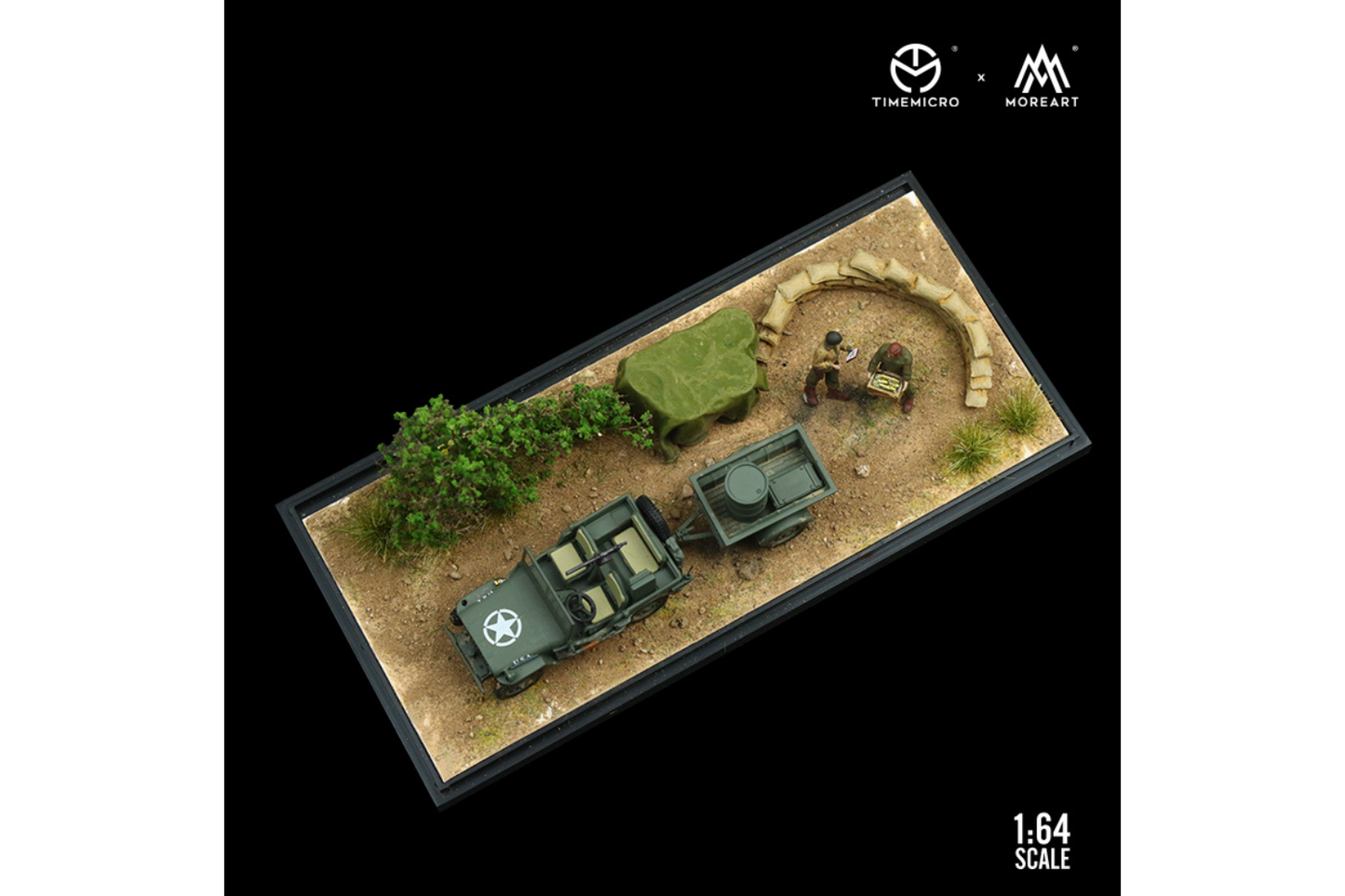 Time Micro x More Art 1/64 Willys MB Battlefield Supply Scene