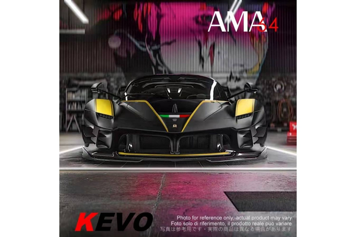 AMA64 1/64 Ferrari FXX-K EVO in Black Edition (Sulara Floral Cardigan)
