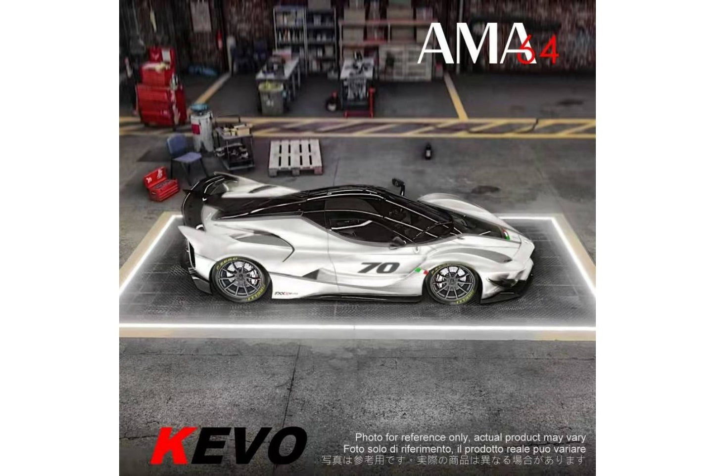 AMA64 1/64 Ferrari FXX-K EVO in White 70 weeks Korean Edition